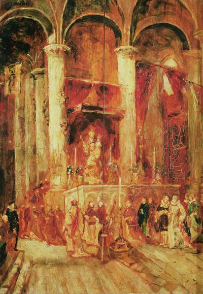 Processione in una chiesa da Jean Baptiste Isabey